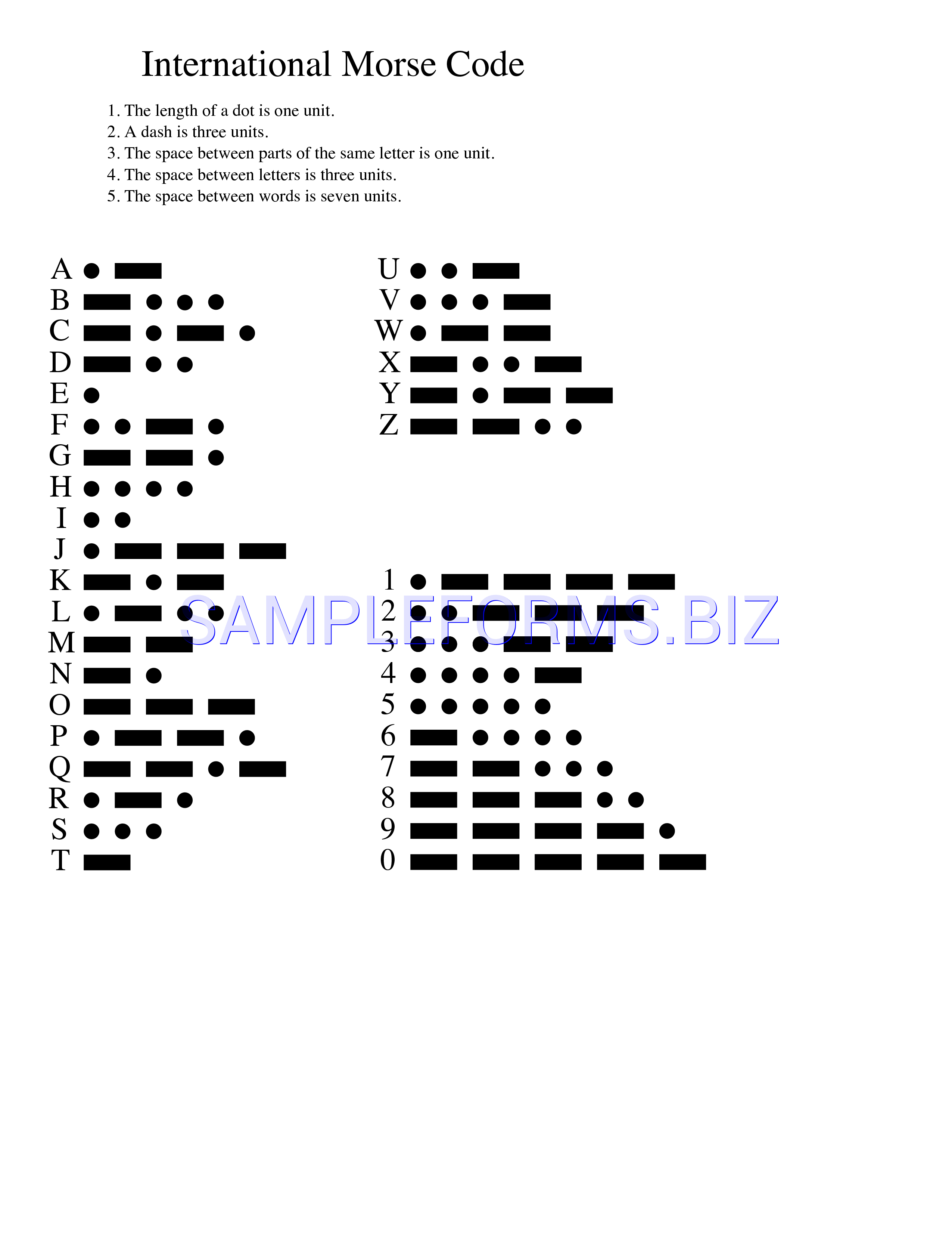 Preview free downloadable International Morse Code 2 in PDF (page 1)